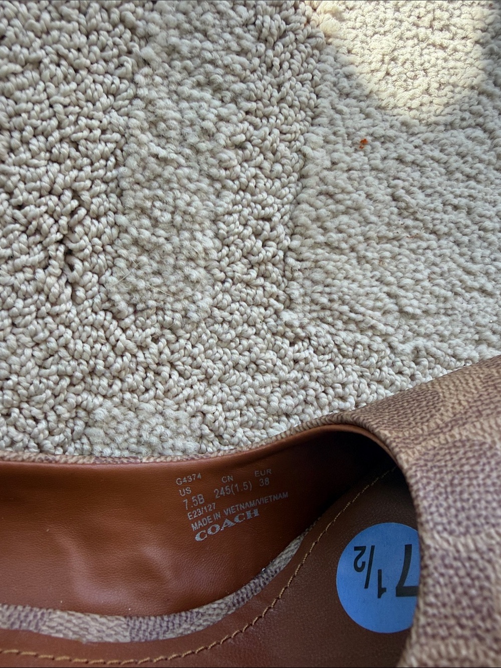 Coach Brown/Beige Signature Pointed Toe Studded Pumps - Picture 7 of 7